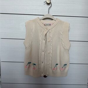 Bonpoint Ivory Cable Knit Vest